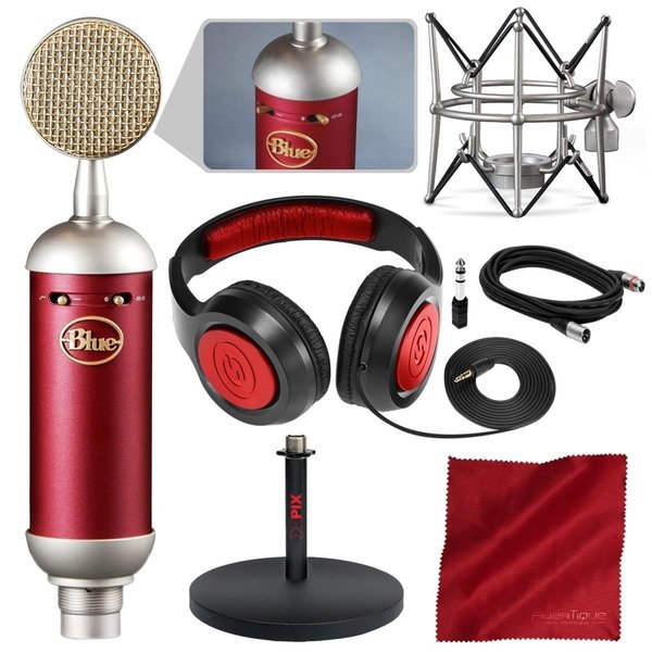 Blue Blue BLUE-SPARK-SL-B-KIT1661-NFBA Large Diaphragm Studio Condenser Microphone with Xpix Studio Desktop Mic Stand BLUE_SPARK_SL_B_KIT1661_NFBA